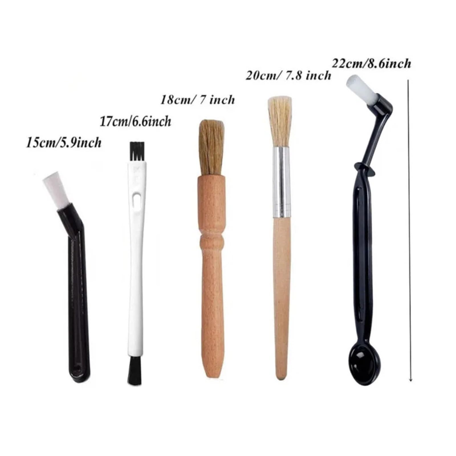 Kaffeemühle Reinigungsbürste Kaffeemaschinenbürste | Reinigungsbürste aus Holz for Schleifmaschinen und Nylonbürste(Set G)