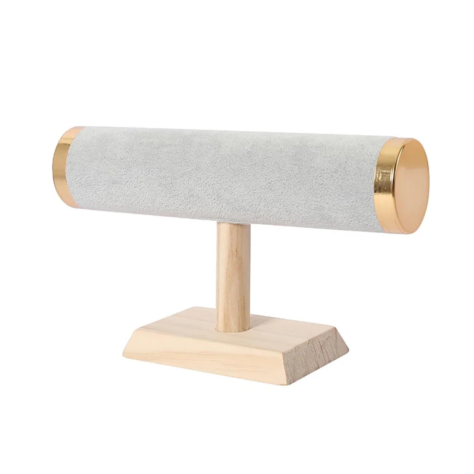 XPJYUA Watch Stand Multifunction Fashion Wooden Bracelet Display Rack Watch Storage Single Layer Shaped Jewelry(Gold Grey)