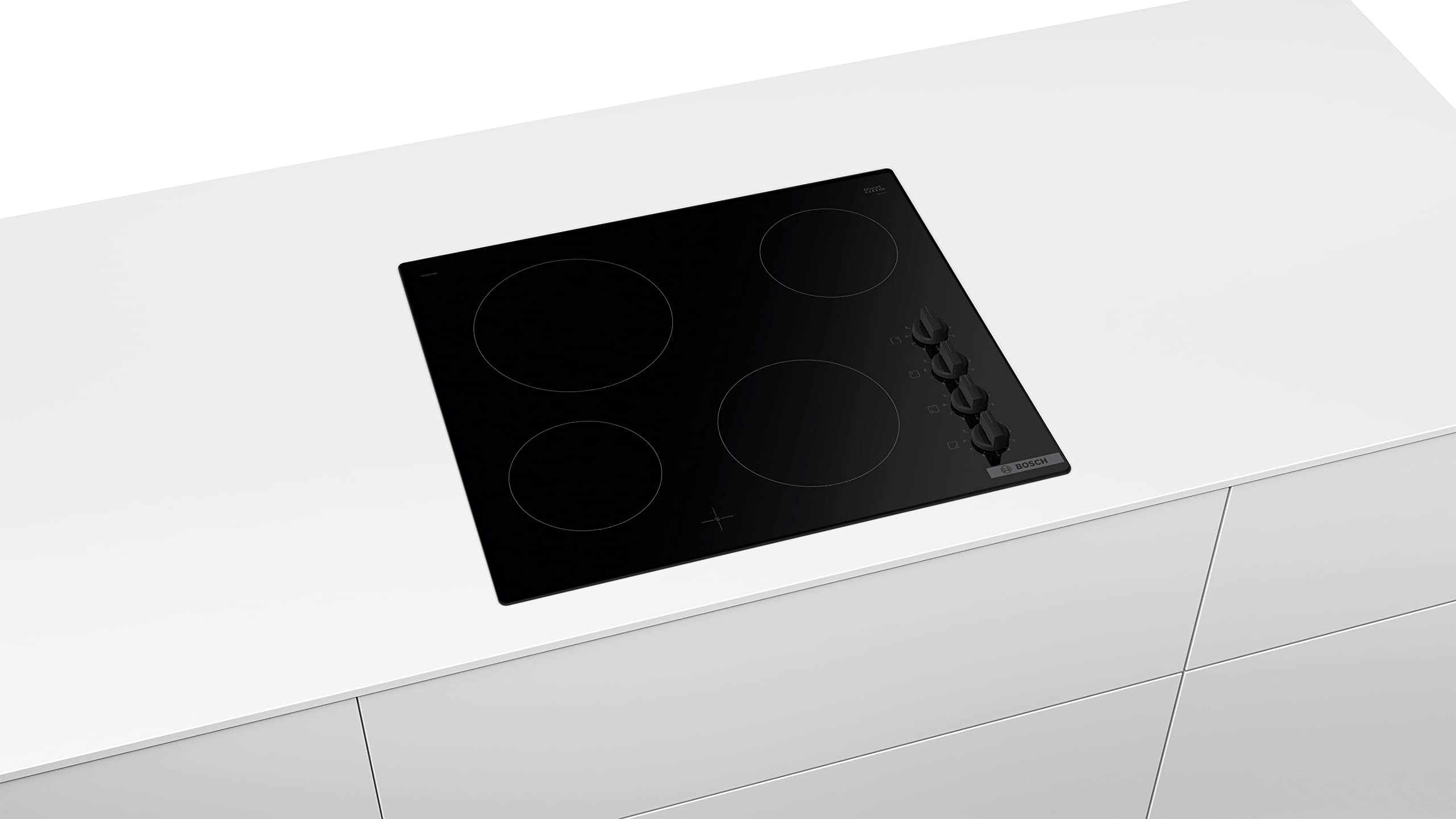 Bosch PKE611CA8E seria 2, płyta elektryczna, 4 kominki, 60 cm, moc 6600 W, czarna