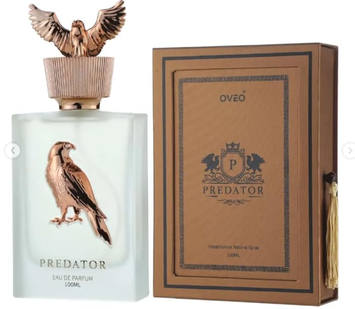 Image of FRASIYON OVEO Predator Gold Eau De Parfum for Men | 100ml - Luxury Long Lasting Perfume with Elegant White Bottle & Free Travel Spray