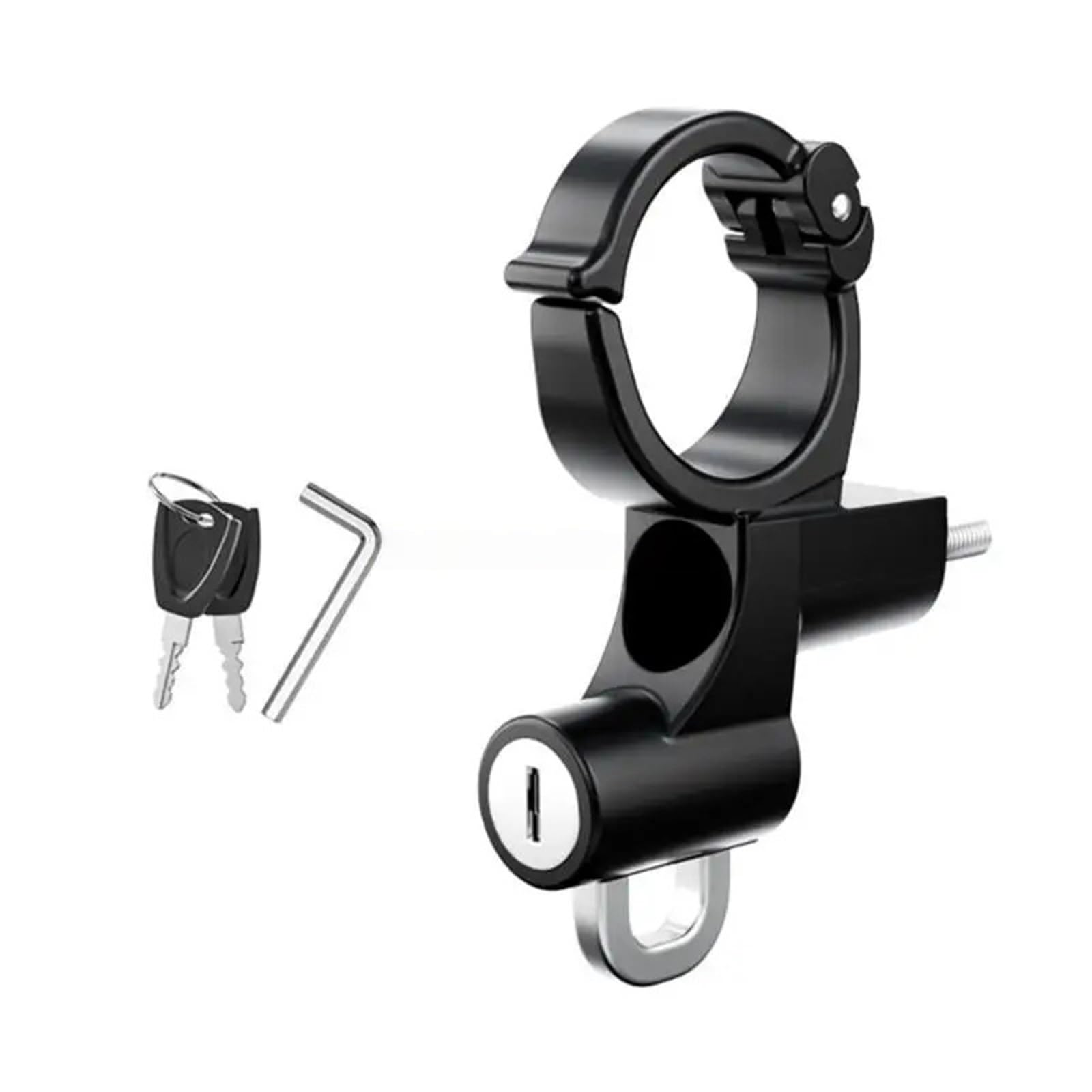 Hdrtcbu Black Chain Lock Motorbike Helmets Lock Antitheft,Security Aluminumalloy Padlock Fit For Scooters Handlebar Mount Motorbike Lock(Black)