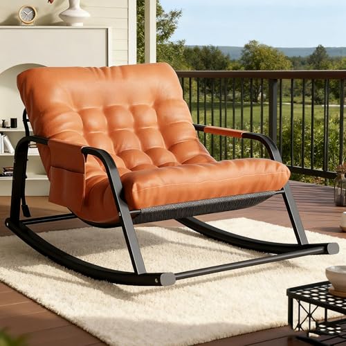Siège de relaxation intérieur extérieur grand format et chaise à bascule orange