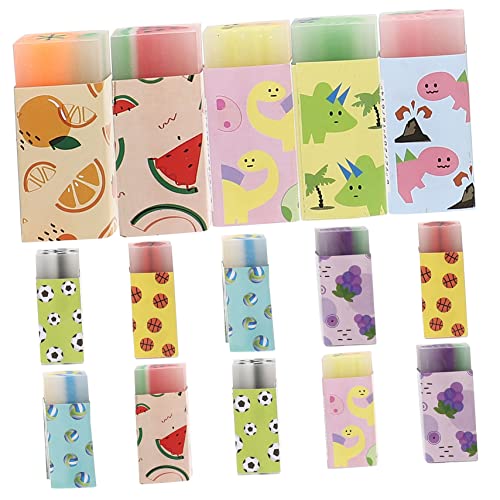 INOOMP 15個漫画デザイン消し 子供用 無害素材 クリエイティブな形の消し 学校用品 文房具 新学期 プレゼントに