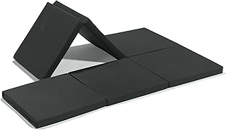 Badenia Trendline Madrid Stoff Klappmatratze, Gästebetthocker mit grauer Husse und schwarzer Matratze, 6 teilig, grau, Öko-Tex zertifiziert, produziert nach deutschem Qualitätsstandard