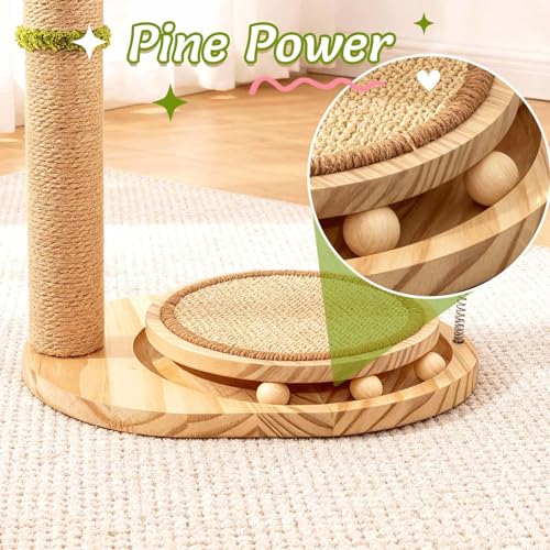 Rascador para gatos torre de 39 pulgadas con juguete interactivo miniatura 4