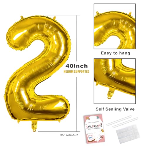 Image of 40 Inch Gold 28 Balloon Numbers, 28th Birthday Party Decorations