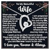 LAZYGIFT Husband To Wife Necklace Present Anniversary Necklace For Wife Birthday To My Hot Doe Soulmate Gift 14k White Gold Finish (Luxury Box)