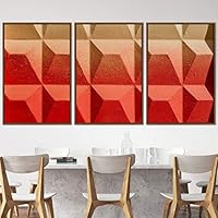 3 Piece Framed Canvas Wall Art Abstract Colorful Cool Geometric Canvas Prints Home Artwork Decoration for Living Room,Bedroom - 16