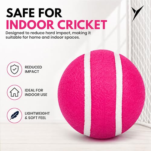 Image of jaspo Activo Air Core Indoor Cricket Ball |PU Material |Hollow Aircore Design |Soft Impact Play | 75g Lightweight |Safe for Indoor Cricket |Non-Toxic Build |Comfortable Grip |Durable & Kids-Friendly