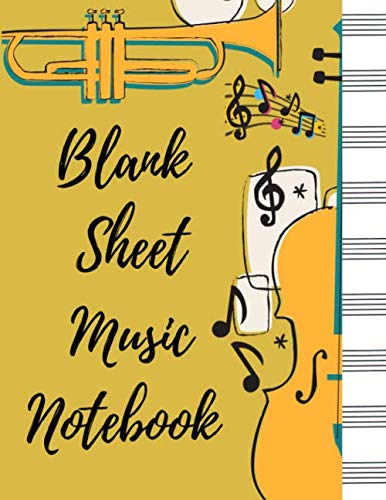 Blank Sheet Music Notebook: Music Manuscript Paper / White Marble Blank Sheet Music / Notebook for Musicians / Staff Paper / Composition Books Gifts ... * Large 8.5x11 * 13 Stave * 104 pages