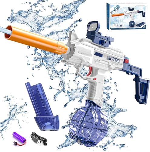 Image of Toyshine Uzi-SMG Electric Automatic Powerful Water Gun Toy with 30-35Ft Range | 500CC+60CC Large Capacity | Rechargeable | High Pressure Mechanism for Kids Holi Party and Outdoor Water Fun