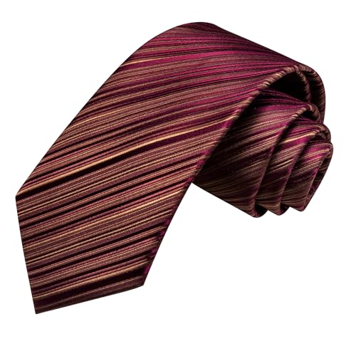 Image of Hi-Tie Silk Ties for Men Plaid Paisley Striped Necktie Pocket Square Cufflinks Set Formal Business