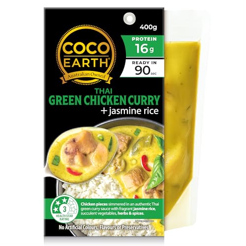 Coco Earth Thai Green Chicken Curry & Rice, 400 g