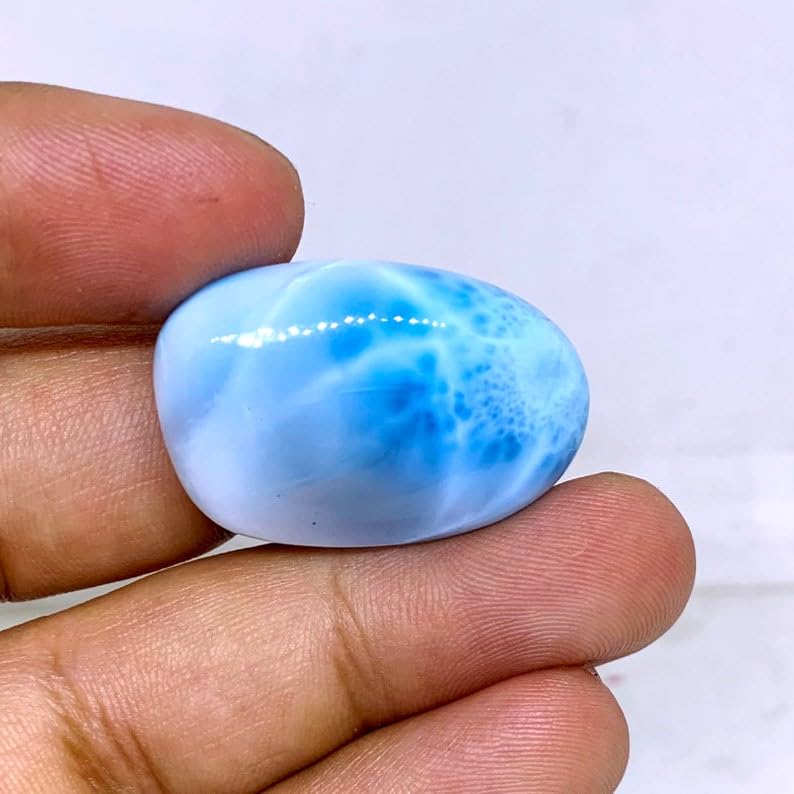 Cabochon en larimar naturel de 29x20x7mm pour la création de bijoux uniques
