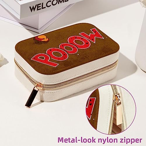 Boîte de rangement en velours zippée pour boucles d'oreilles de format compact