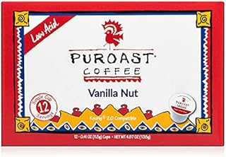 Puroast Low Acid Coffee Single-Serve Pods, Vanilla Nut Flavor, High Antioxidant, Compatible with Keurig 2.0 Coffee Makers (12 Count)