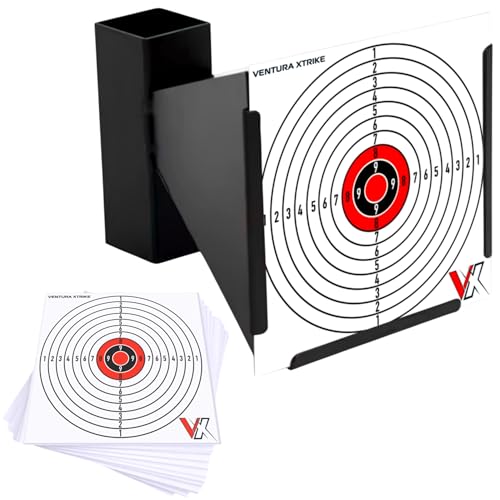 Objetivo Cazabalines de Acero 17 x 17 cm para Airsoft, Aire comprimido o Tirachinas + 50 Dianas