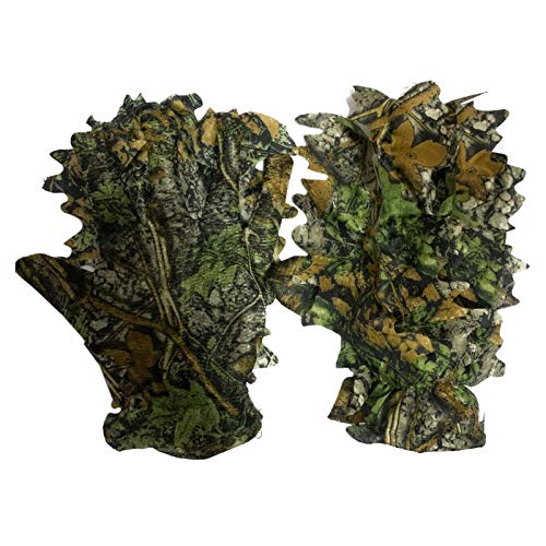 Buding608 Gants de Camouflage 3D Gants de Camouflage 3D, Gants de Chasse de Camouflage en Plein air Costume de Camouflage de Feuilles Gants de Camouflage des Bois Cover