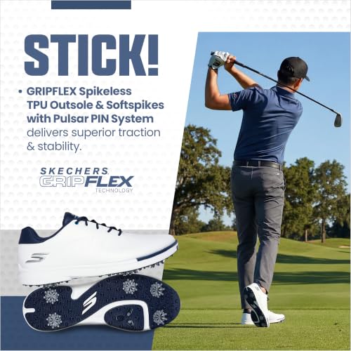 Image of Skechers Men's Tempo Waterproof Golf Shoe | Golf, Waterproof, Move Foam, ECO FLIGHT Cushioning, GRIPFLEX Spikeless Outsole, Breathable, Lightweight