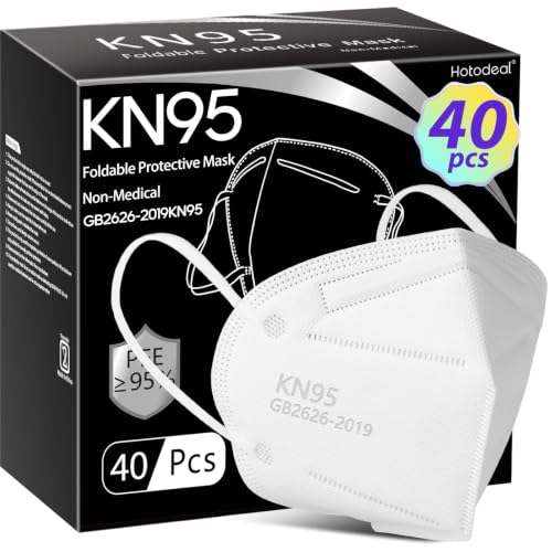 Image of Hotodeal KN95 Face Masks 40Pcs, 5-Ply Breathable KN95 Mask for Adult, White