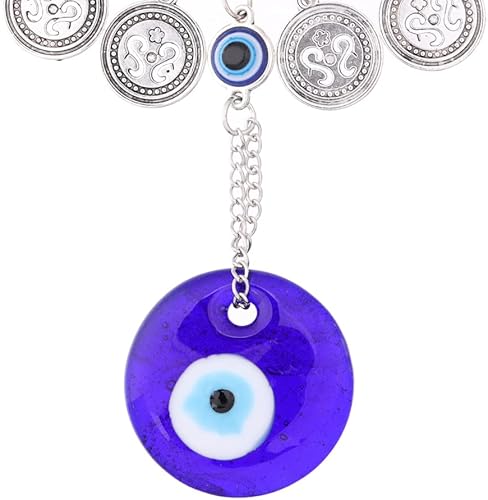 Miniatura 9 de Negative Energy Good Luck Charm Car Colgante Espejo retrovisor Decoración de cristal Cuerda de cáñamo Mariposa Azul marino Evil Eye Colgante