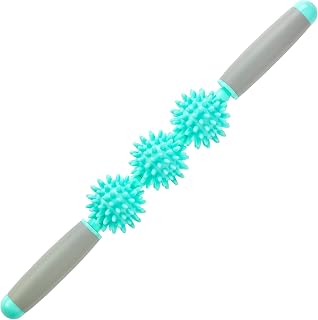 Coolife Fascia Muscle Roller Stick - 3 Balls Cellulite Massager for Sore Muscles, Deep Tissue Relief on Neck, Legs, Back & Body