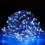 [Amazon限定ブランド]KOZATO LEDイルミネーションライト ジュエリーライト USB式 便利 10m 100球 ワイヤー クリスマスライト (ブルー（常時点灯）)