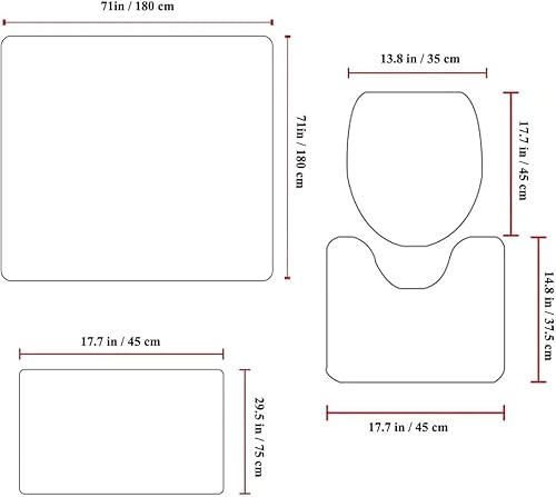 Miniatura 7 de Juego de cortina de ducha con diseño de rosa azul y leopardo con 12 ganchos, juego de cortina de baño duradera, 72 x 72 pulgadas