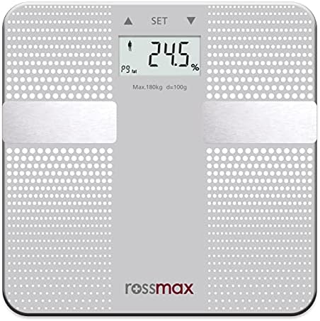 Rossmax WF260 Body Fat Monitor Silver - Swiss Design Smart BMI Analyzer, Accurate Health Tracker with Digital Display - Body Composition Measurement for Weight Management