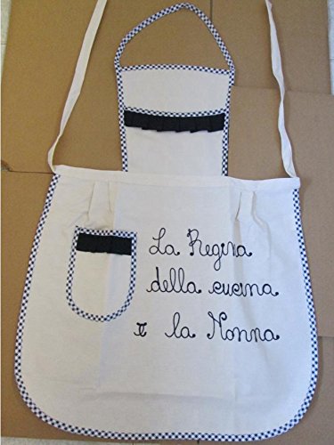 Trama Toscana Grembiule Donna Cuoca cm 60x90 in Cotone 100% con Dedica per la Vostra Nonna