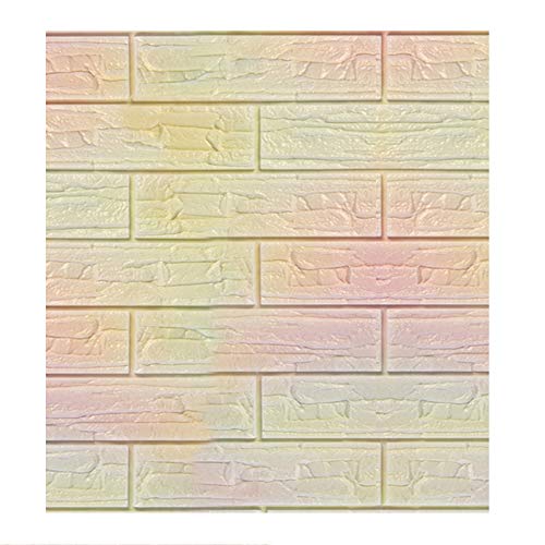 DecoMe Rainbow Mint (Cultured Stone) 23.6x23.6x0.4 inch Faux PE Foam Real Ricks Effect Textured 3D Wall Panels Sticker Self Adhesive Peel and Stick Panels for Home Decoration Pack of 10 Pieces 39 SqFt