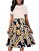 oxiuly Women's Vintage Summer Pockets Floral Casual Swing Cocktail Dress OX165 (S, Beige)