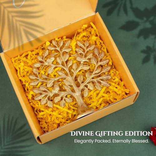 Image of Ekhasa 100% Pure Brass Kalpavriksha Tree of Life Showpiece with Gift Box | Vastu Decor Home Living Room Pooja Space Office Desk | Feng Shui Good Luck Religious Housewarming Griha Pravesh Gift