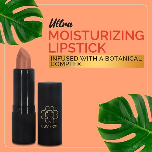 Luv+Co Moisturizing Lipstick For Women 4.5G Highly Pigmented Made With Botanical Ingredients Organic Lipstick Gluten Free Dye Free And Paraben Free | Light Neutral Tan Nude-Infatuated #TOP1