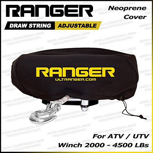 Publi Ranger ATV UTV Weather-Resistant Neoprene Storage Winch Dust Cover for 2000-4500 lbs Winches