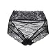 ohyeahlady Sexy String Tanga Damen für Sex Übergröße Erotische Unterwäsche High Waist Höschen Hipster Spitze Unterhosen Slip Ouvert für Frauen Große Größen Panty Underwear for Women Schwarz,M-L