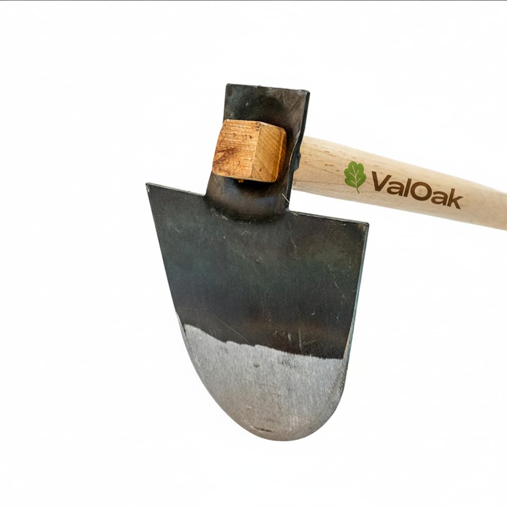 Valoak Zappa Tipo Brindisina da Giardinaggio | Manico in Legno di Faggio da 110 cm | Lama in Acciaio da 19x22 cm | Made in Italy