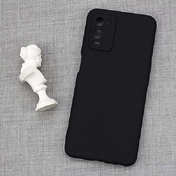 Image of Mobile Back Cover Case for Oppo A54 (4G) (Silicone Case|CameraProtection|Black SC1510)