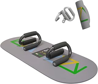 Push Up Stand Bars + Juego de alfombrillas antideslizantes | Asas para flexiones pectorales Hombros Abdominales Espalda Tríceps | Accesorios de Acero para Home Fitness Gimnasio