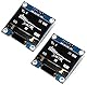 Fasizi 2 x 2,4 cm (0,96 Zoll) I2C IIC SPI Serial 128 x 64 OLED Display Module Board mit Stiftleisten für Arduino – weiße Schrift