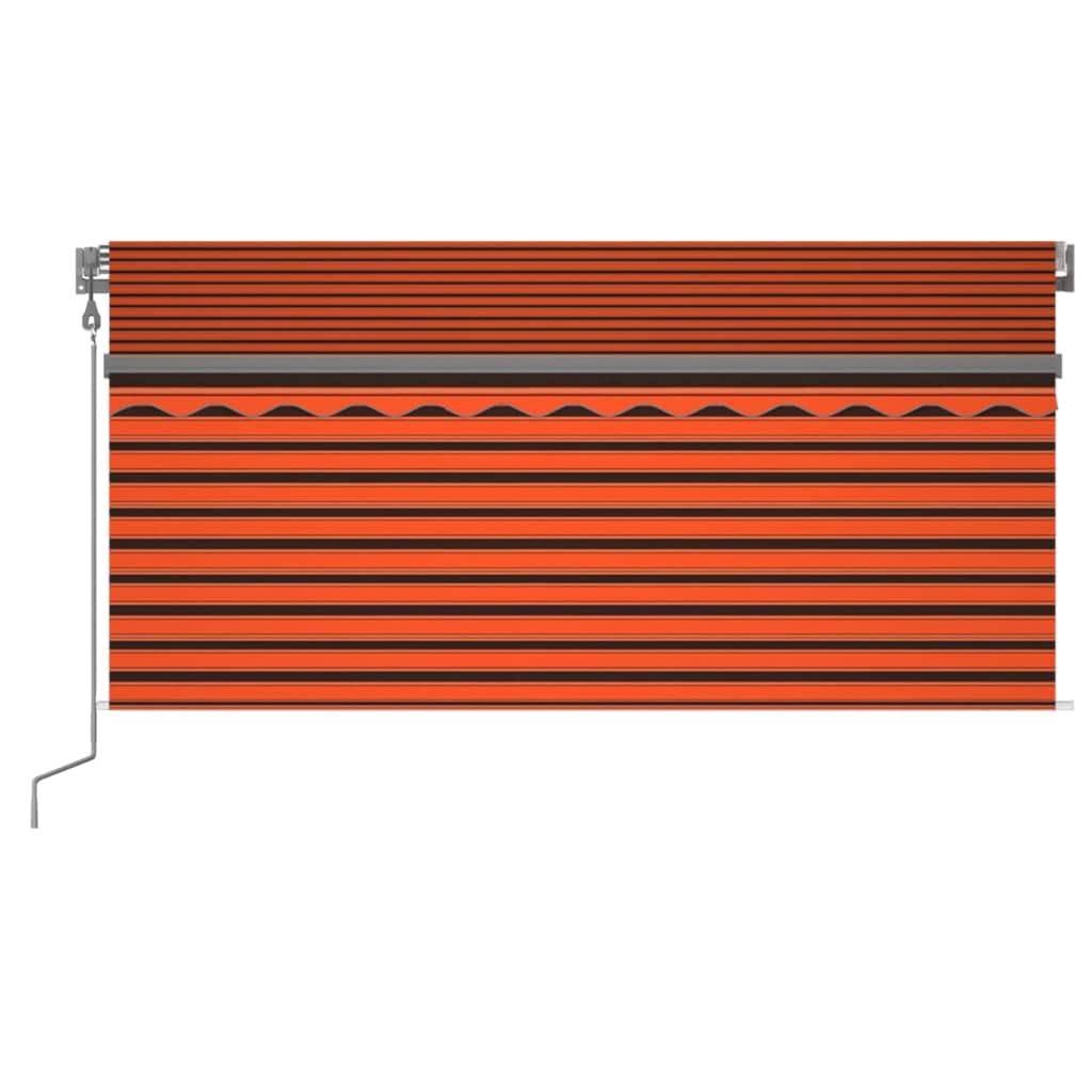 Automatyczna markiza z roletą LED i czujnikiem wiatru, 3 x 2,5 m, malowana proszkowo rama aluminiowa, ochrona przed promieniowaniem UV i ochrona przed deszczem, na taras, do ogrodu, na