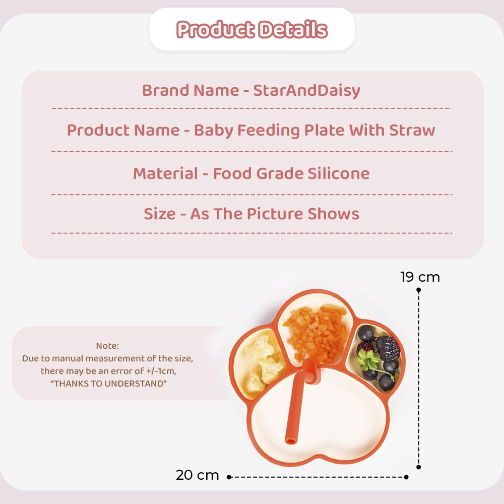 StarAndDaisy Stainless Steel Divided Baby Plates for Babies (Yellow,) - Image 7 thumbnail