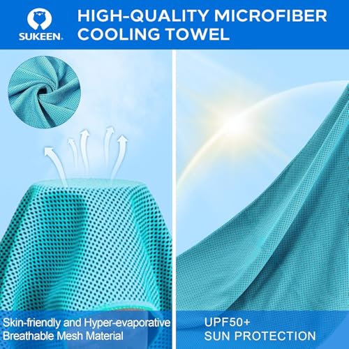 Image of KUEN [4 Pack] Cooling Towel (40 inchx12 inch), Ice Towel, Soft Breathable Chilly Towel, Microfiber Towel for Yoga, Sport, Running, Gym, Workout,Camping, Fitness, Workout & More Activities