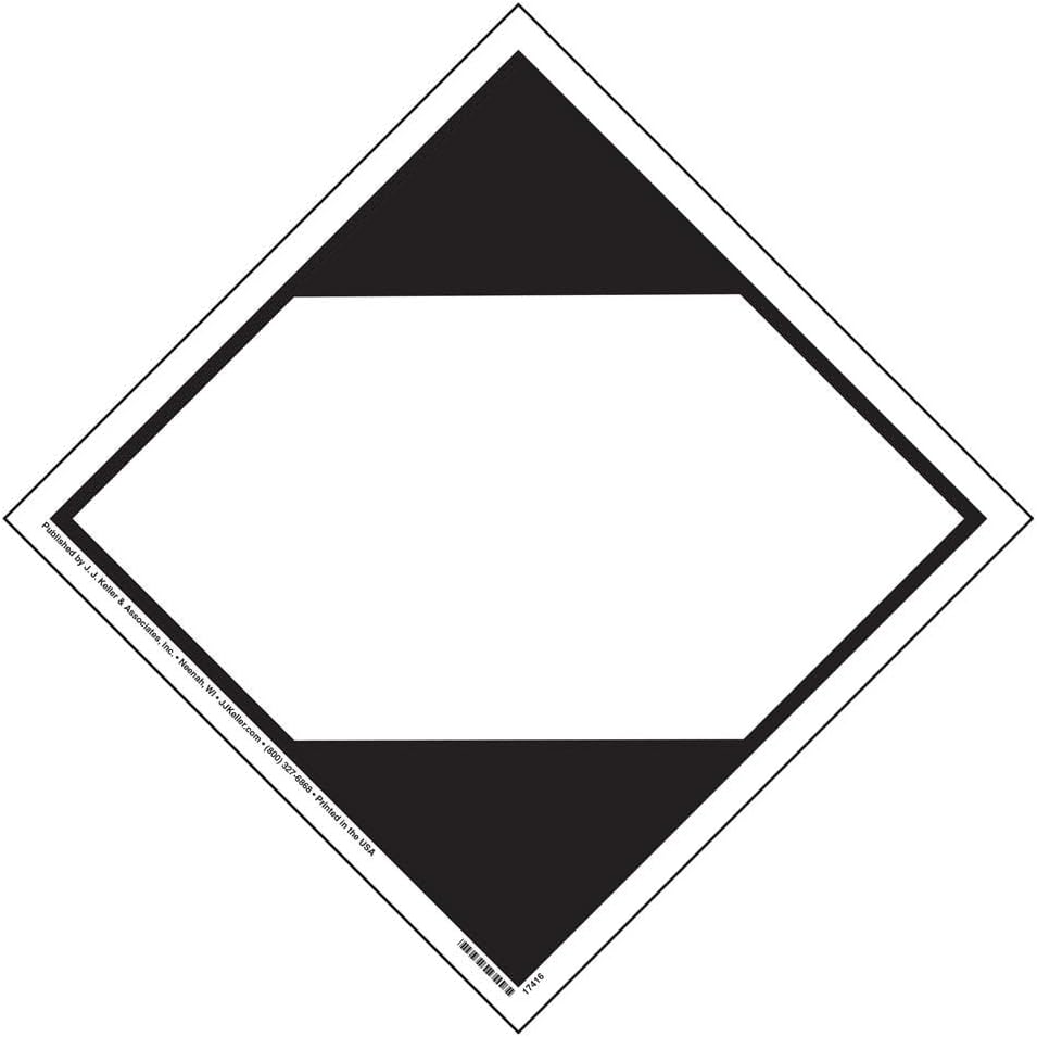 J. J. Keller & Associates, Inc. Limited Quantity Vessel Marking Placard, 25-pk. - 10.75" x 10.75" Removable Self Adhesive Vinyl - - Complies with DOT Hazmat Placard Requirements British Standards