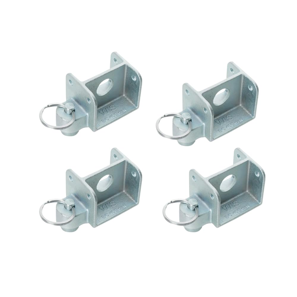 PalettenStop, Aluminiumprofil 50 x 50 mm, Sperrbalkenzapfen 19 mm, Airlineschienen-kompatibel, verhindert Palettenverrutschen im Laderaum (4X Palettenstop)