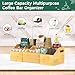 EsLuker.ly Coffee Station Organizer Countertop, Bamboo Extendable Coffee Bar Caddy Condiment Storage, Pods Holder for Home Office, Kitchen Area Nook for Accessories Organizer