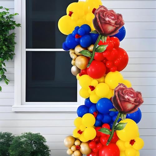 Image of Giant Red Rose Balloons Rose Flower Balloons for Rose Party Decorations Flower Theme Party Valentines Day Floral Decor Girls Women Birthday Party Decorations Happy Anniversary Wedding