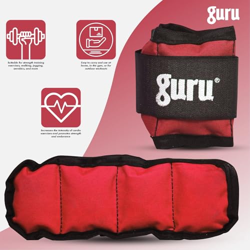 Image of GURU Ankle Weights Pack of 2 Pieces, Wrist Strap For Gym Ankle Weight Cuff For Men & Women For Training, Workout