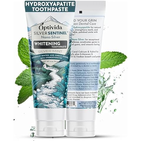 Optivida Health- Hydroxyapatite Toothpaste| Teeth Whitening Toothpaste W/Nano Silver Fluoride Free | Supports Gum Health & Remineralization for Sensitive Teeth & Fresh Breath Cover