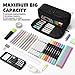 SUNEE Pencil Case, Large Capacity Pencil Pouch, Aesthetic Big Pen Bag 900D Oxford Pen Box for Office Stationery Organizer School Supplies Multifunctional for Teen Boys Girls Women Men, Black
